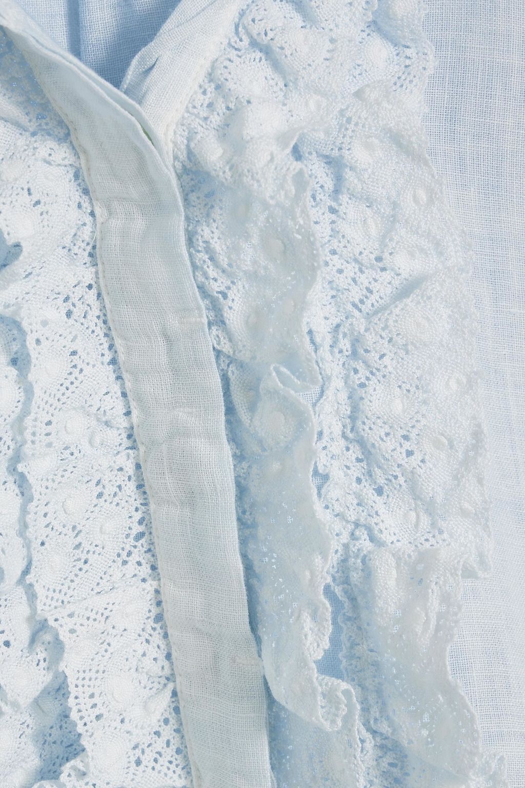 120% LINO Crocheted lace-trimmed linen shirt
