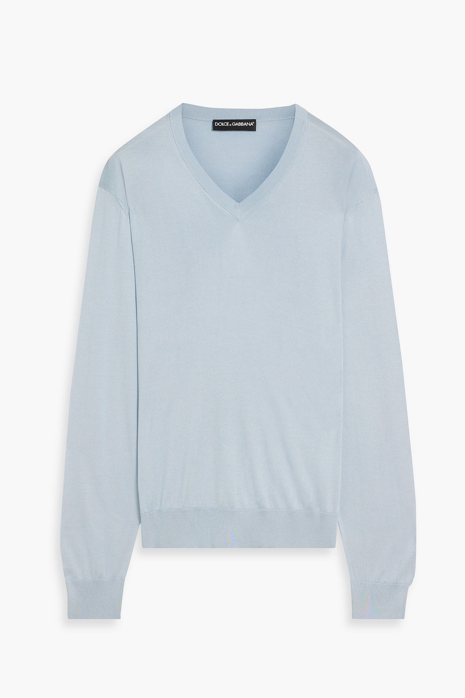 Dolce & Gabbana Silk Jumper In Light Blue