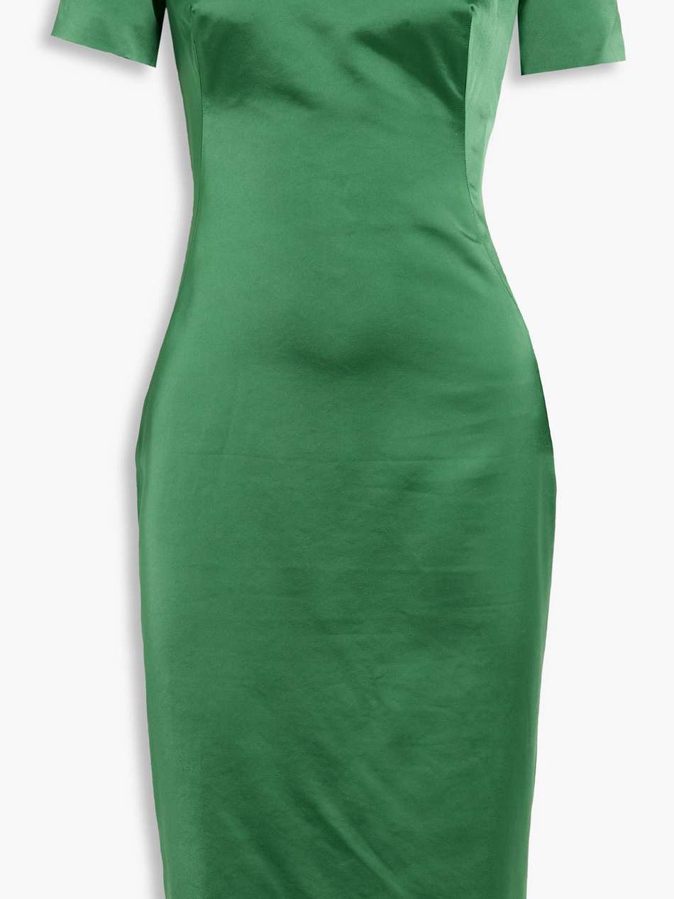 off-the-shoulder satin-crepe dress