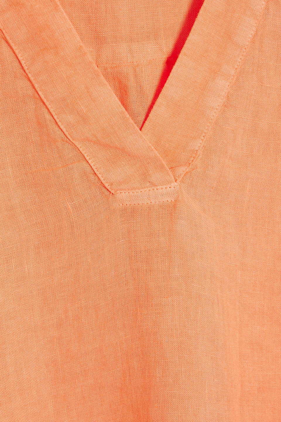 120% Linen Top In Orange