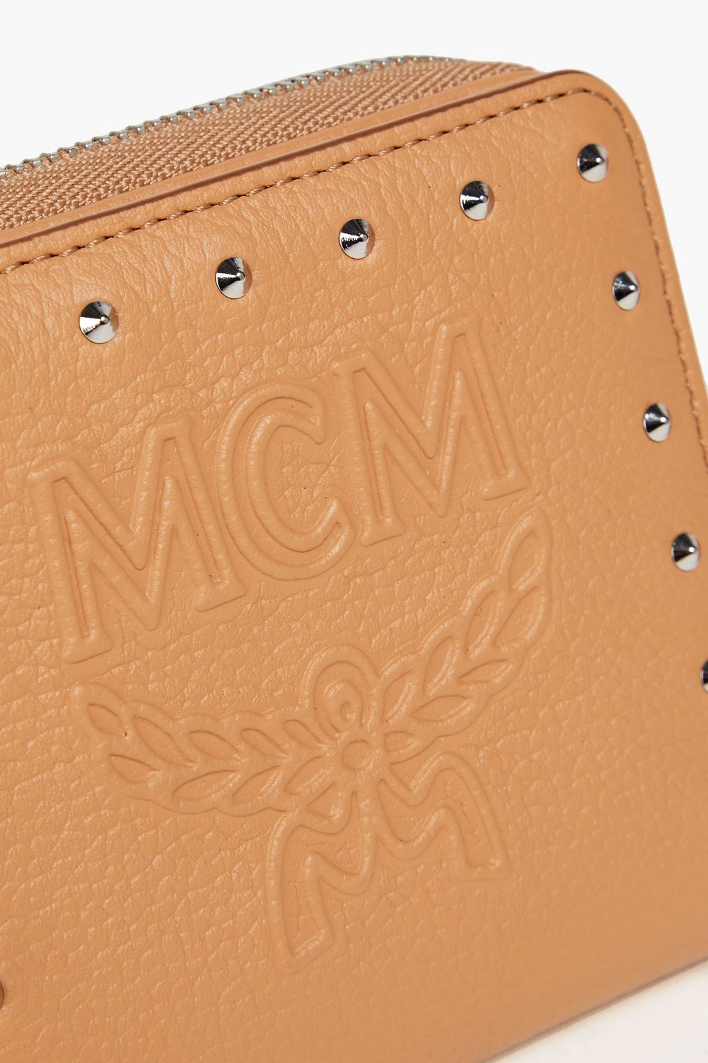 MCM Studded embossed pebbled-leather wallet