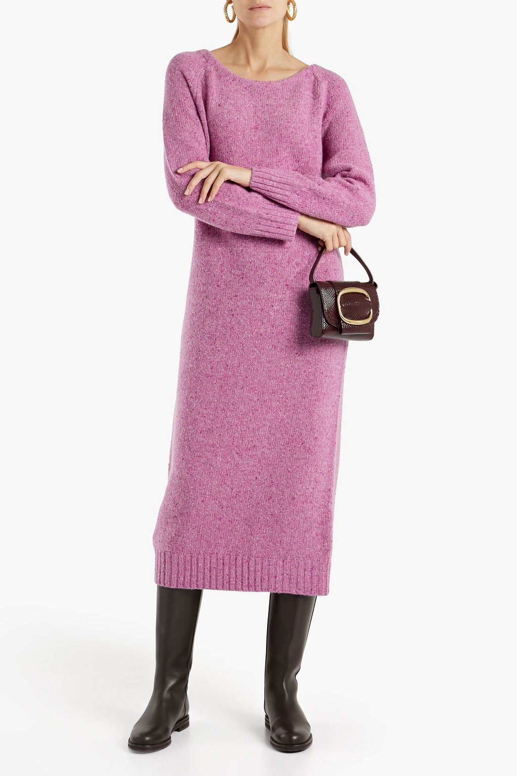RHODE Juno mélange wool-blend midi dress