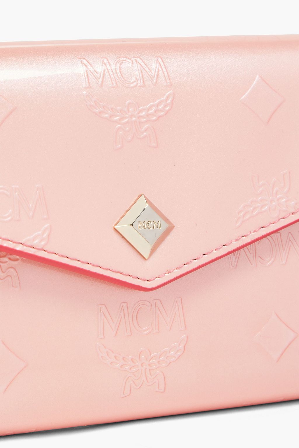 MCM Logo-embossed glossed-leather wallet