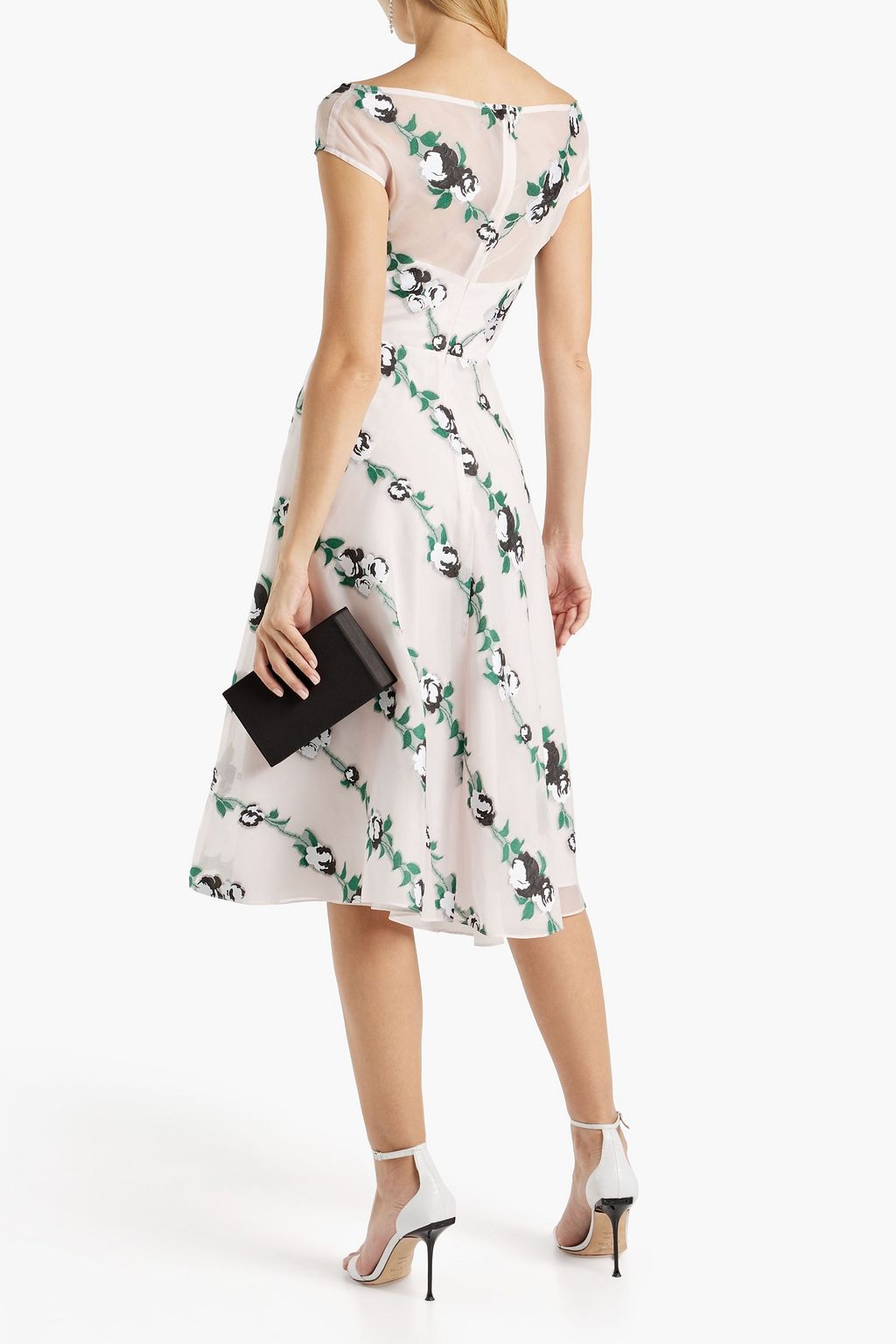 LELA ROSE Fil coupé organza dress