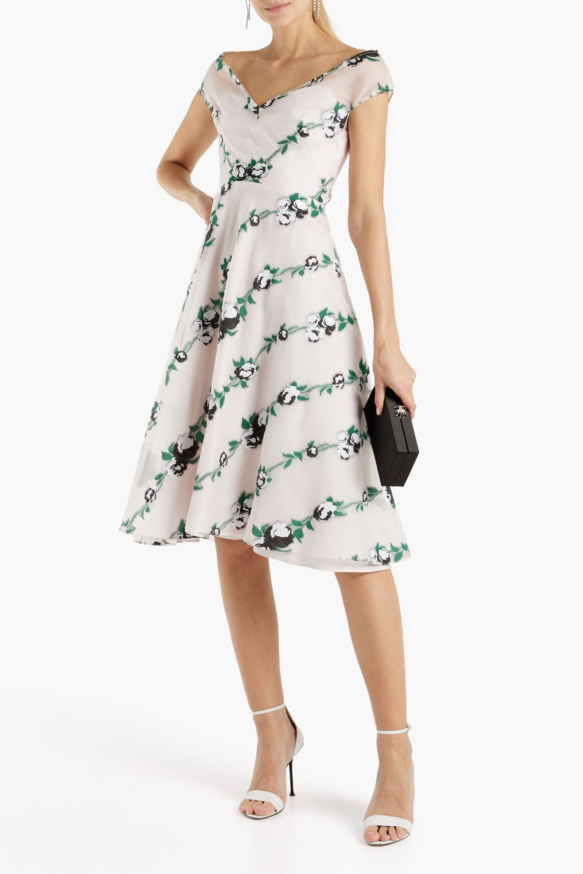 LELA ROSE Fil coupé organza dress