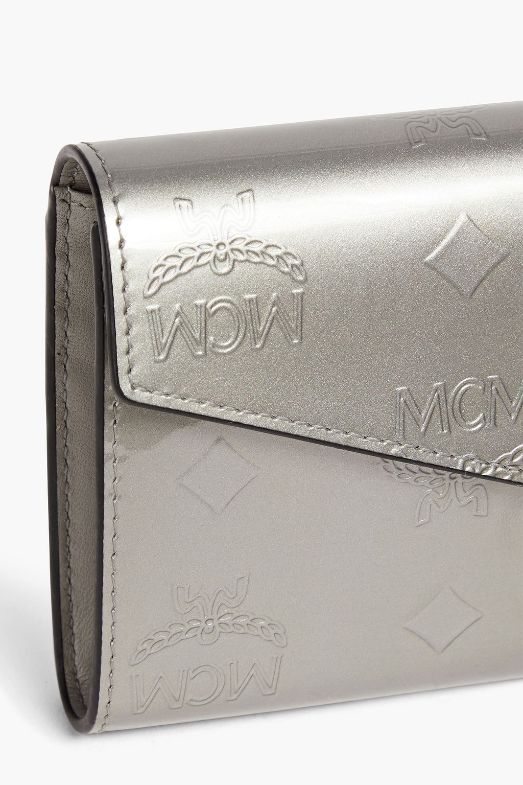 MCM Logo-embossed glossed-leather wallet