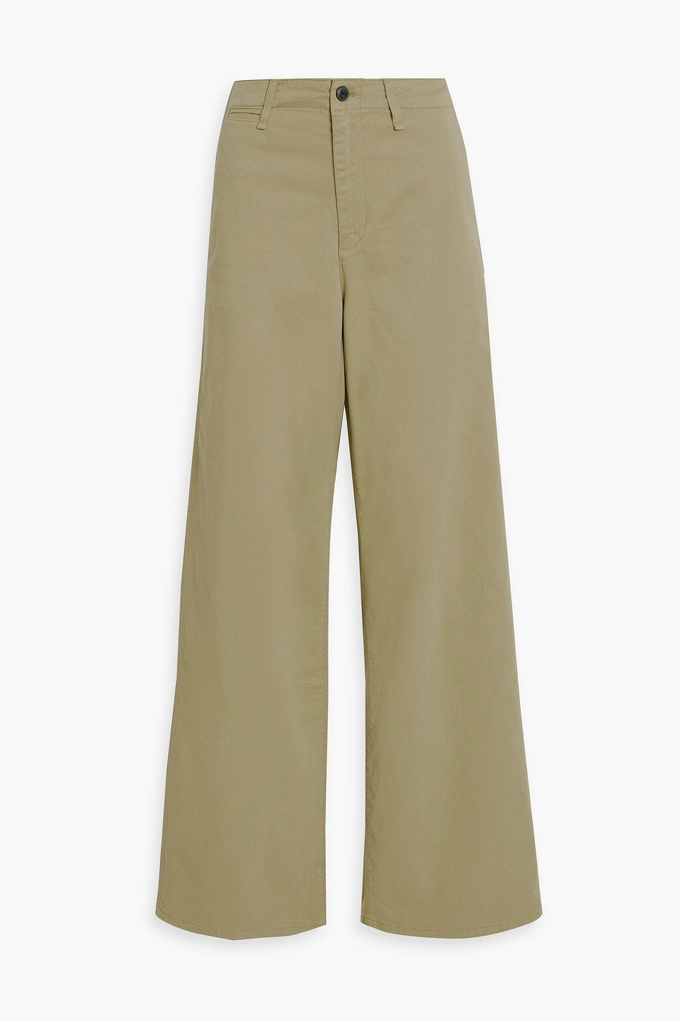 Rag & Bone Cotton-blend Twill Wide-leg Pants In Beige