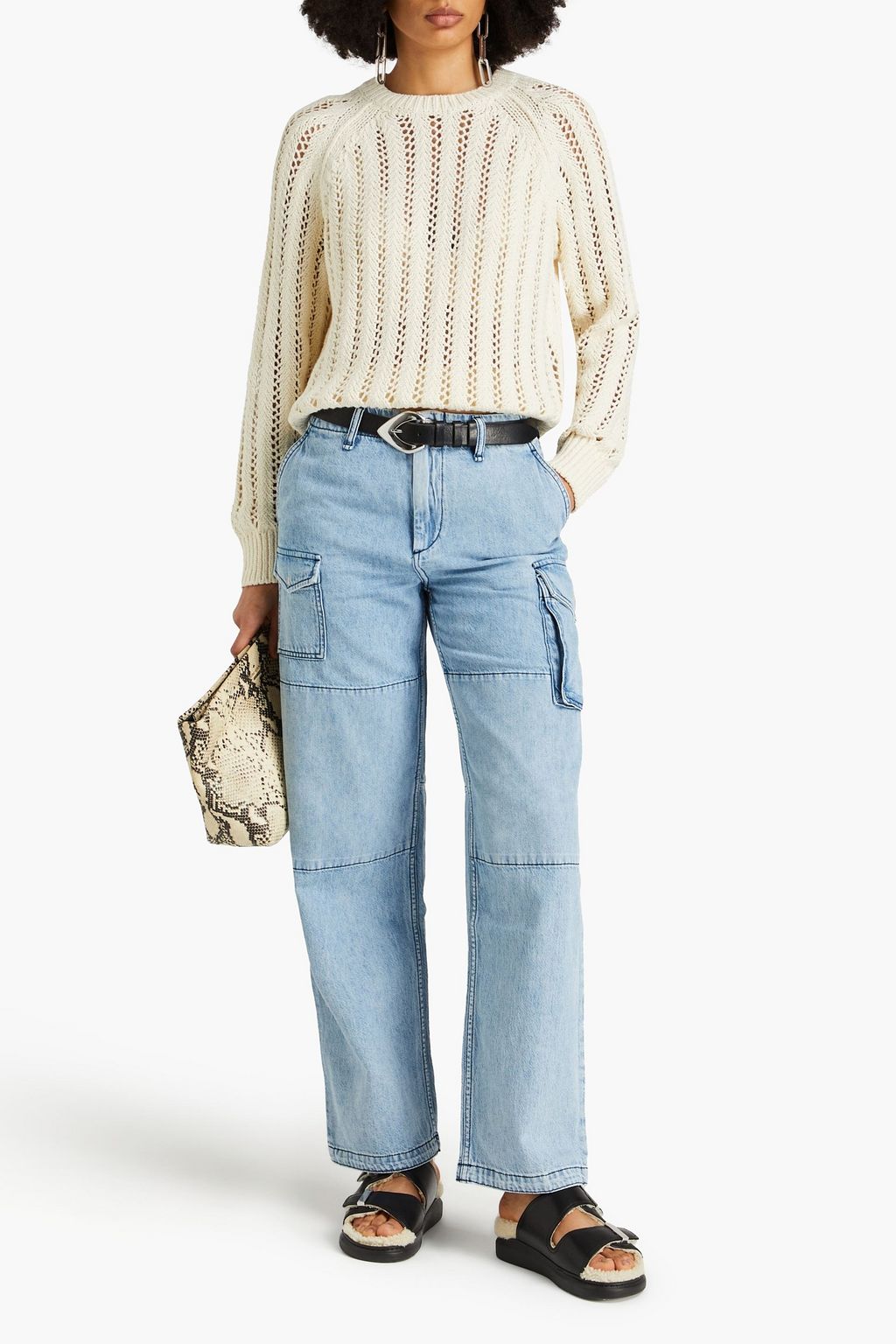 RAG & BONE جينز «نورا» بأرجل واسعة وبخصر عالٍ
