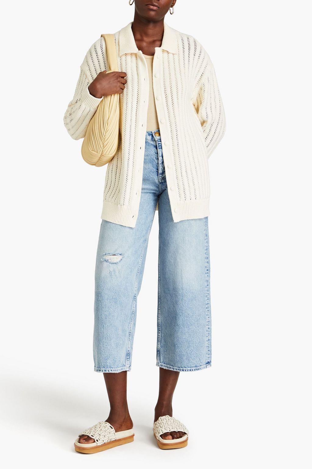 RAG & BONE コットン混 カーディガン オープンニット バイカラー