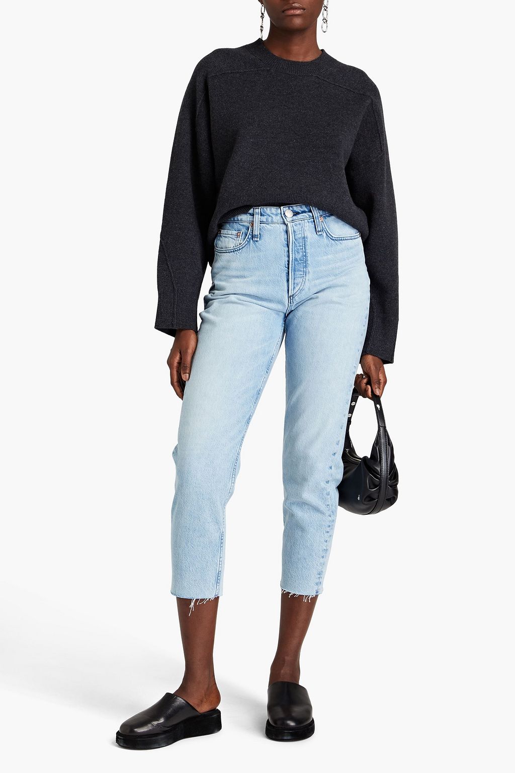 RAG & BONE جينز قصير «أليسا» بخصر عالٍ وقصة تضيق تدريجيًا