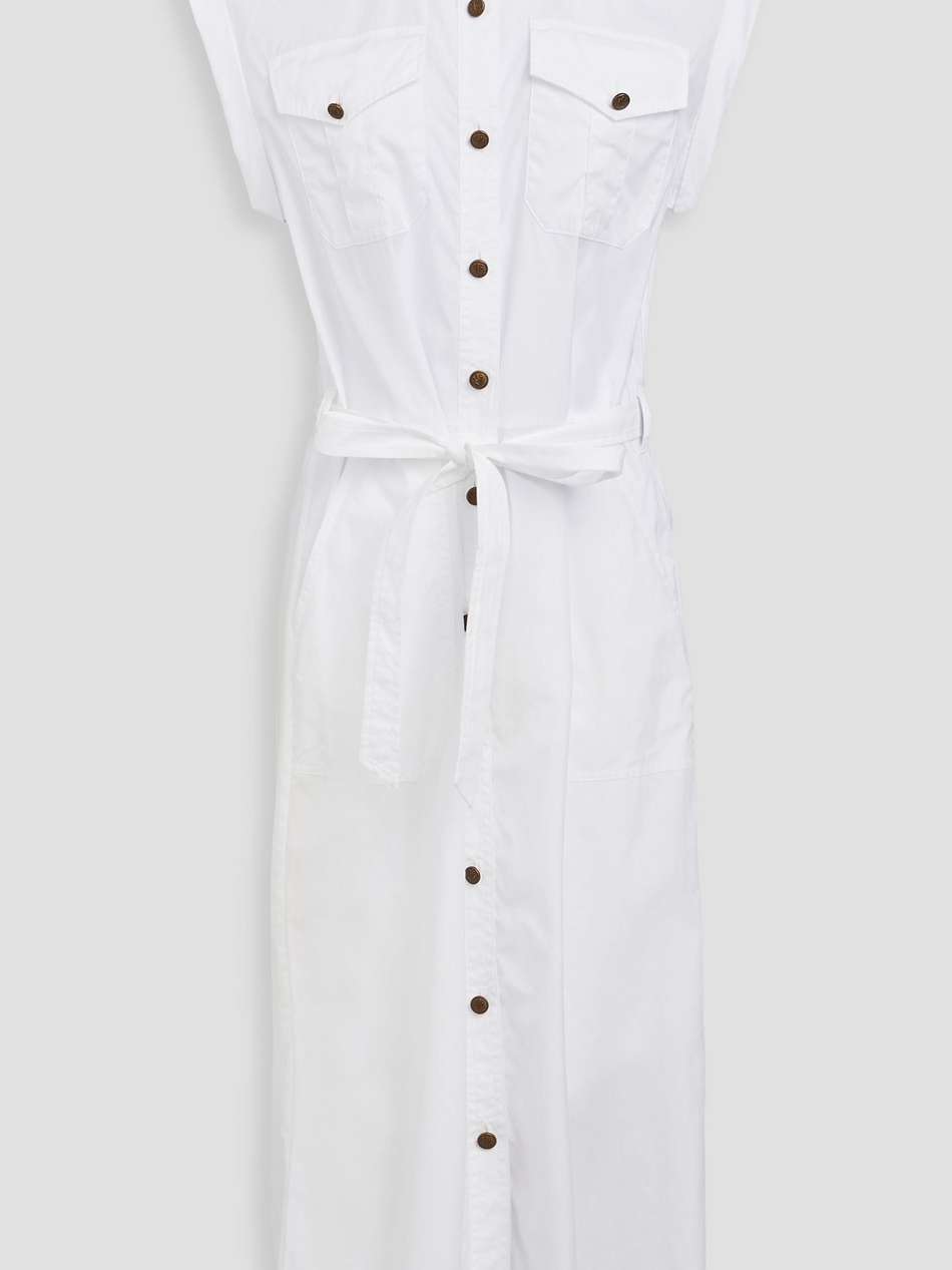 roxanne belted cotton-poplin midi dress
