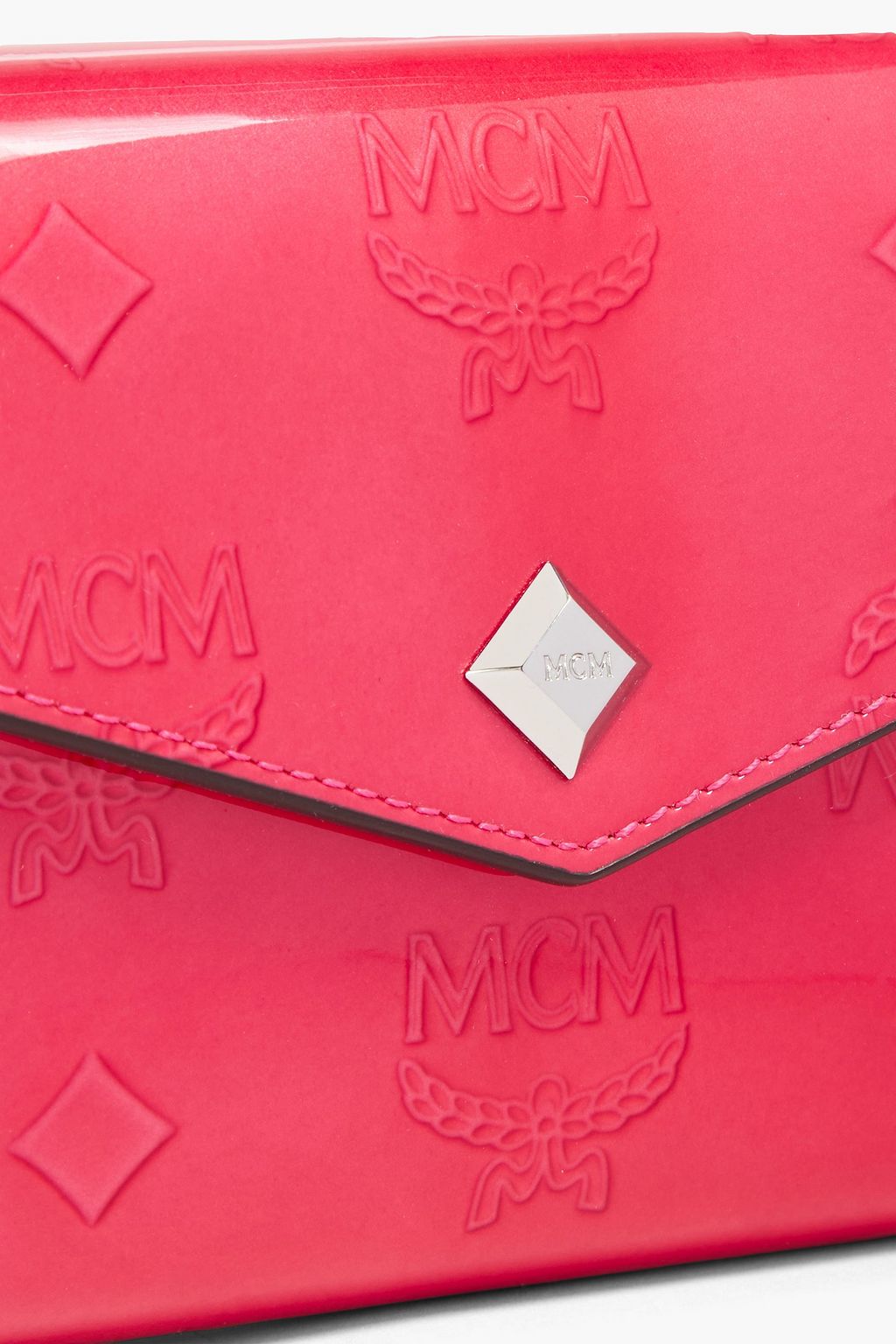 MCM Logo-embossed glossed-leather wallet