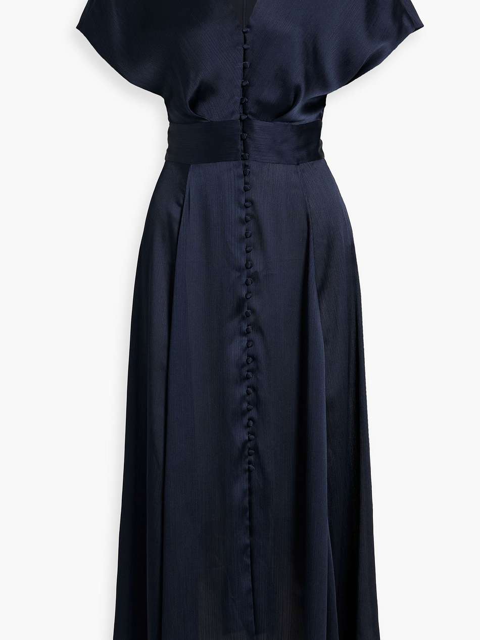 asymmetric crepon midi dress