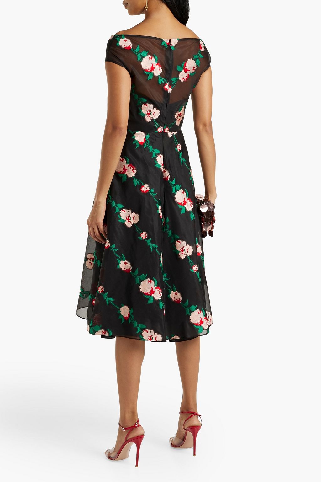 LELA ROSE Fil coupé organza dress