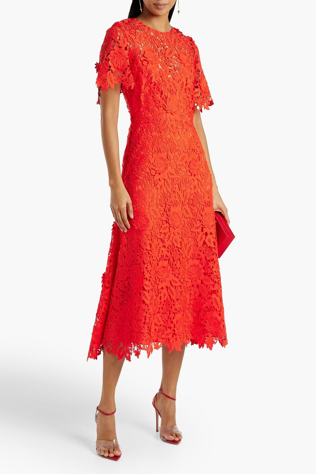 LELA ROSE Guipure lace midi dress THE