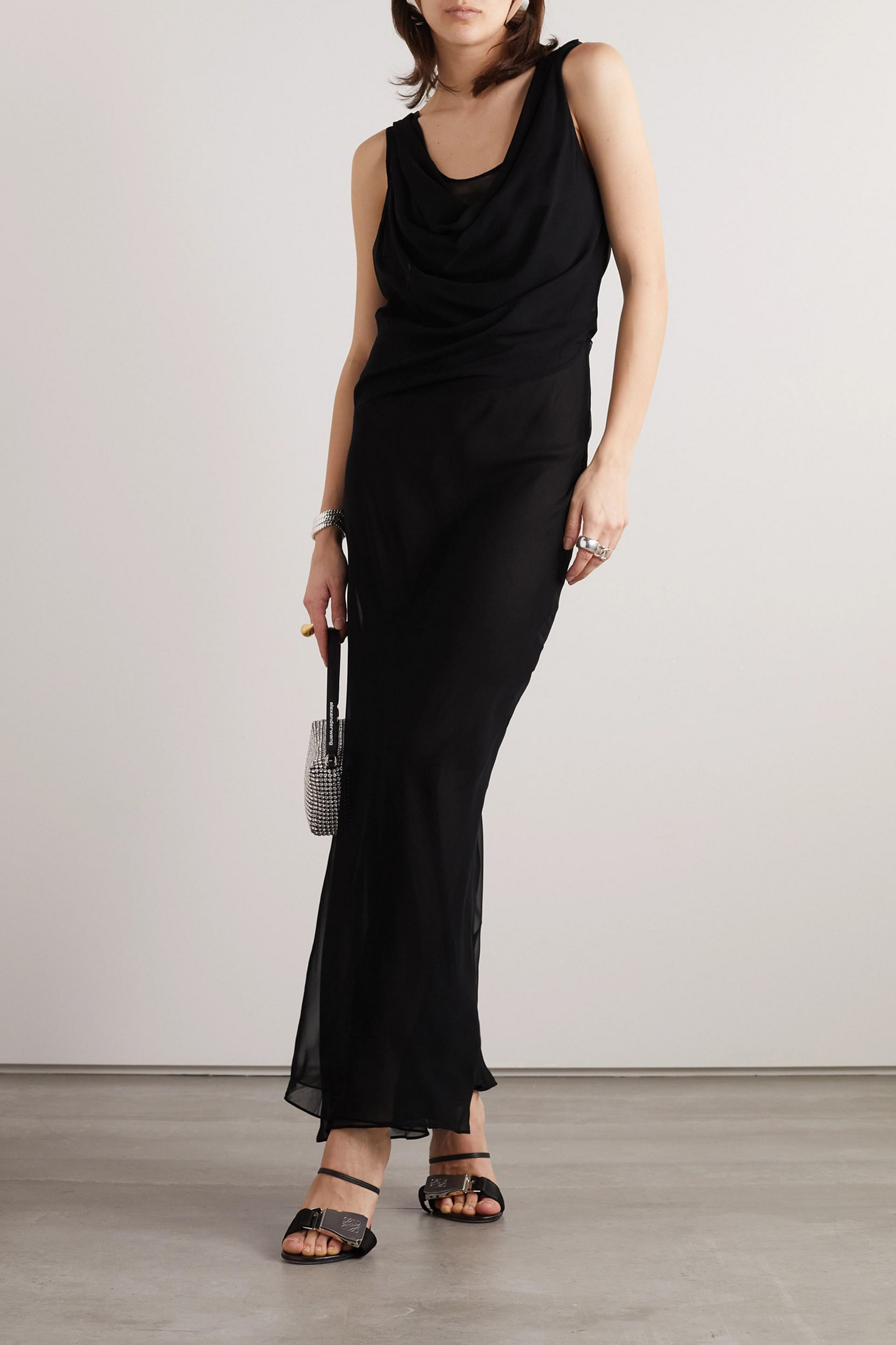 Christopher Esber Draped silk-georgette maxi dress