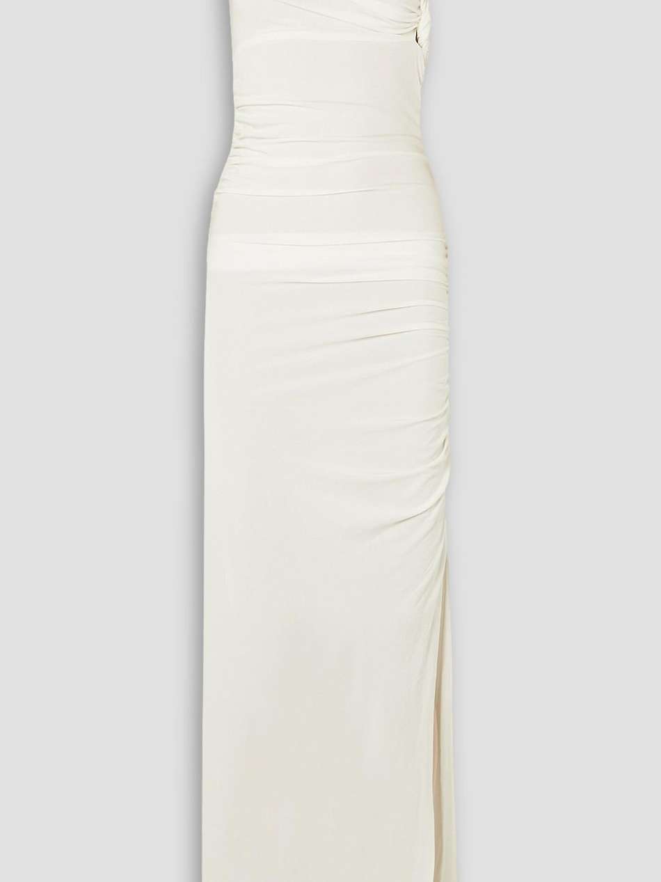 gesine ruched twisted jersey maxi dress