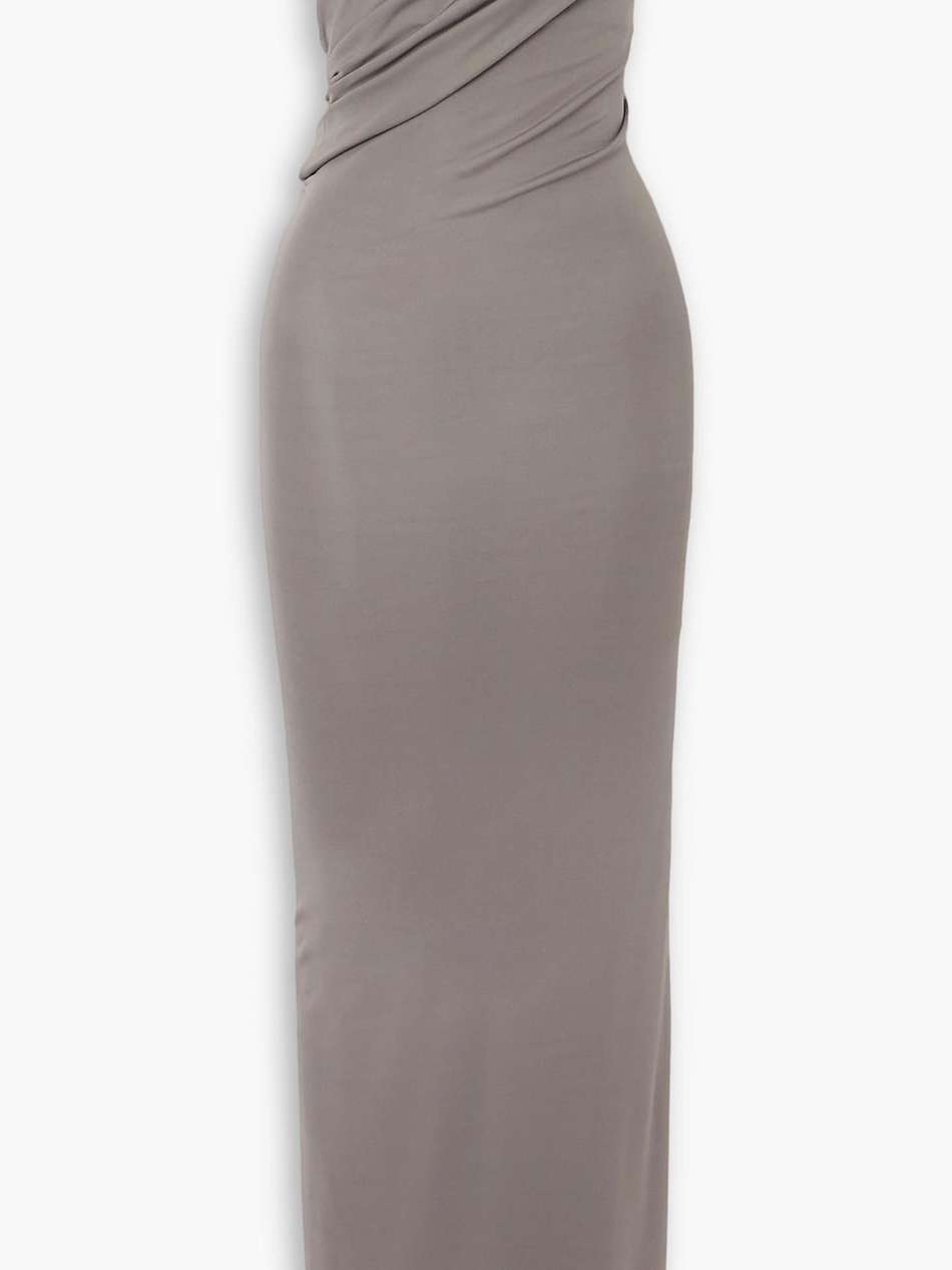 draped crepe maxi dress