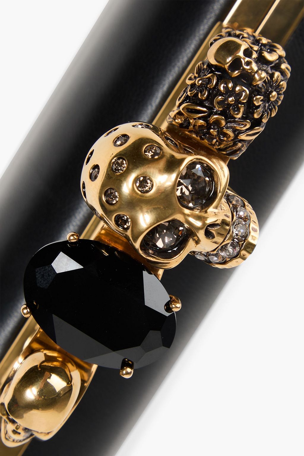 MCQUEEN Embellished leather clutch