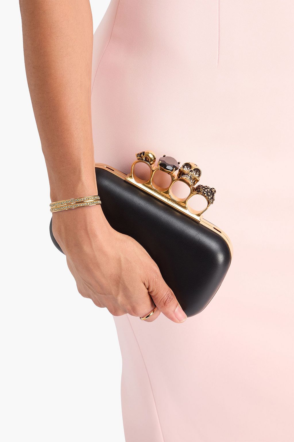 MCQUEEN Embellished leather clutch