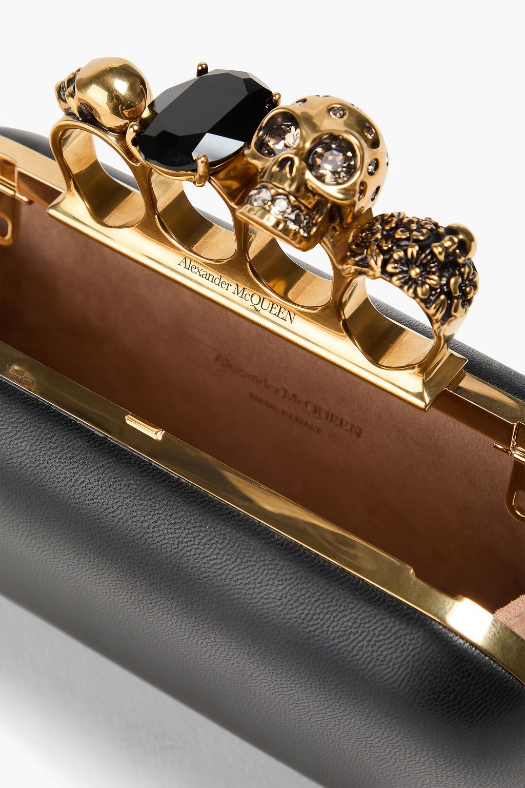 MCQUEEN Embellished leather clutch