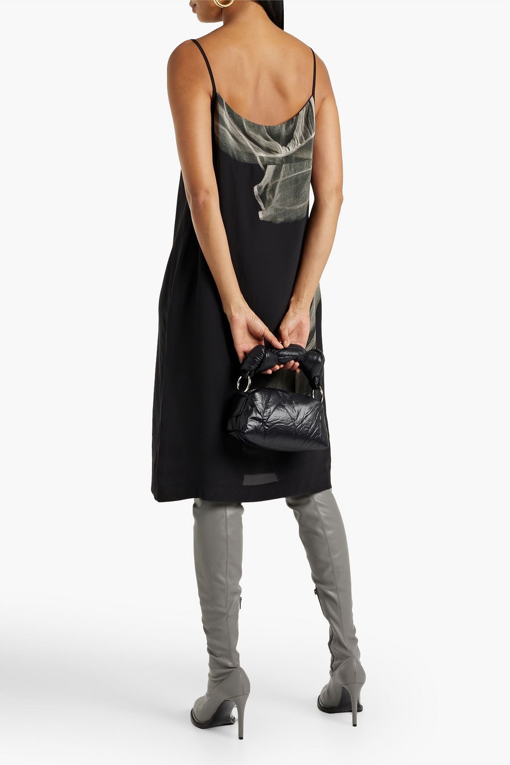 DRIES VAN NOTEN Printed silk crepe de chine slip dress