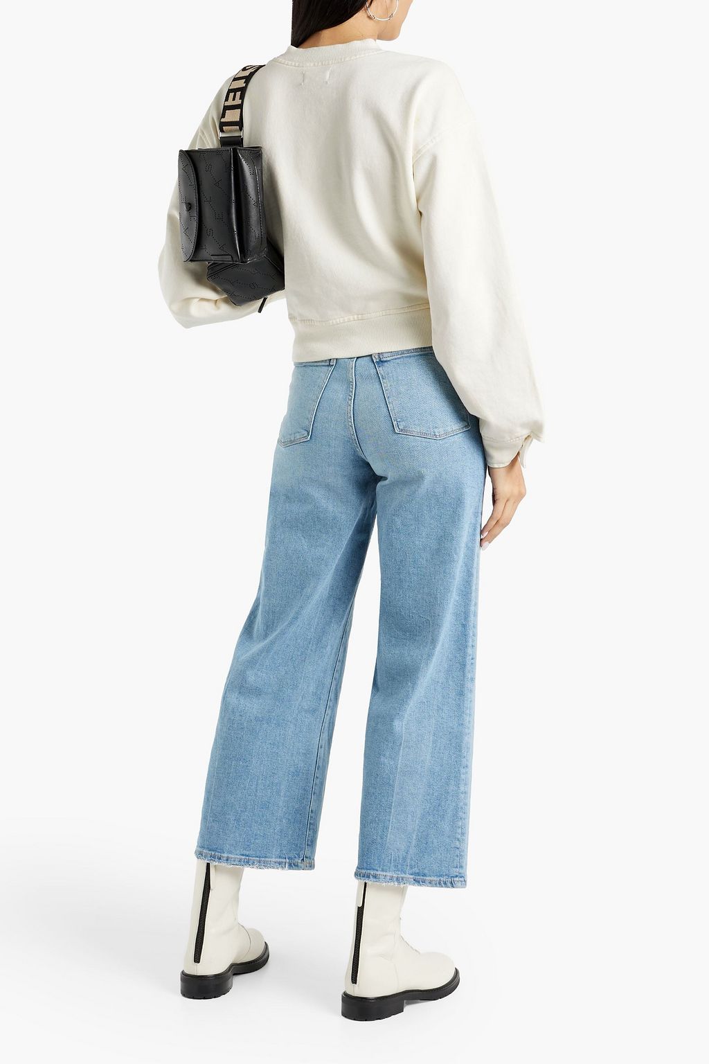 DL1961 Cropped French cotton-terry sweatshirt