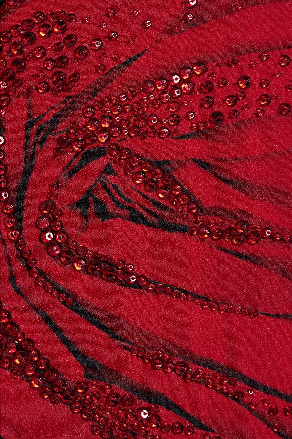 DRIES VAN NOTEN Bead-embellished printed crepe dress