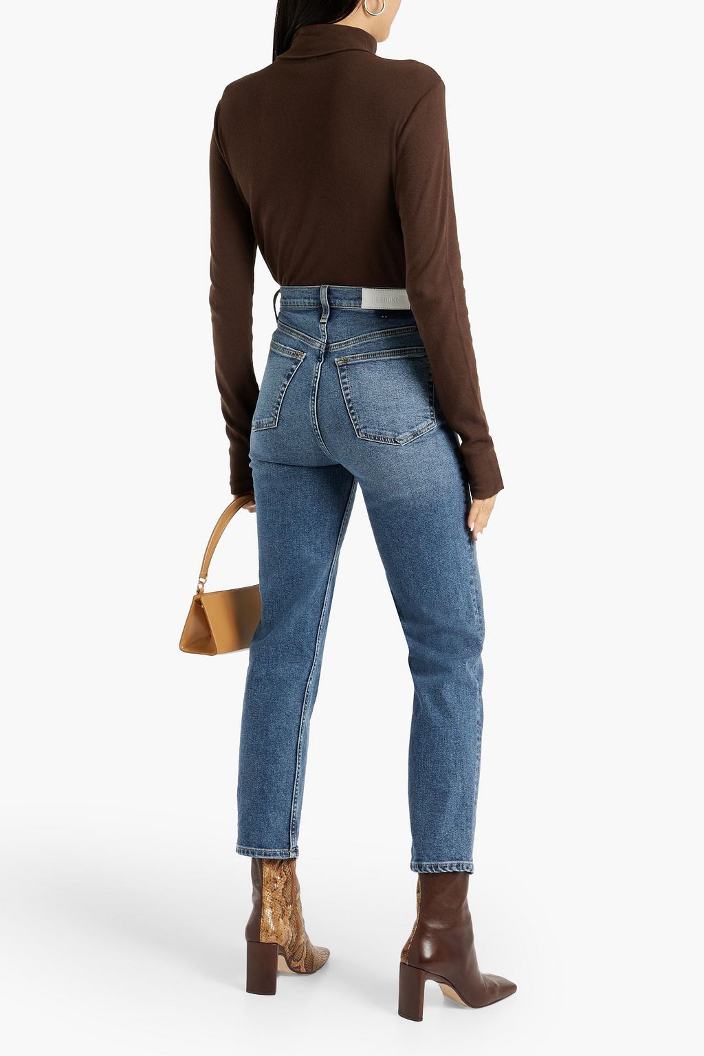 RE/DONE Ribbed cotton-jersey turtleneck top