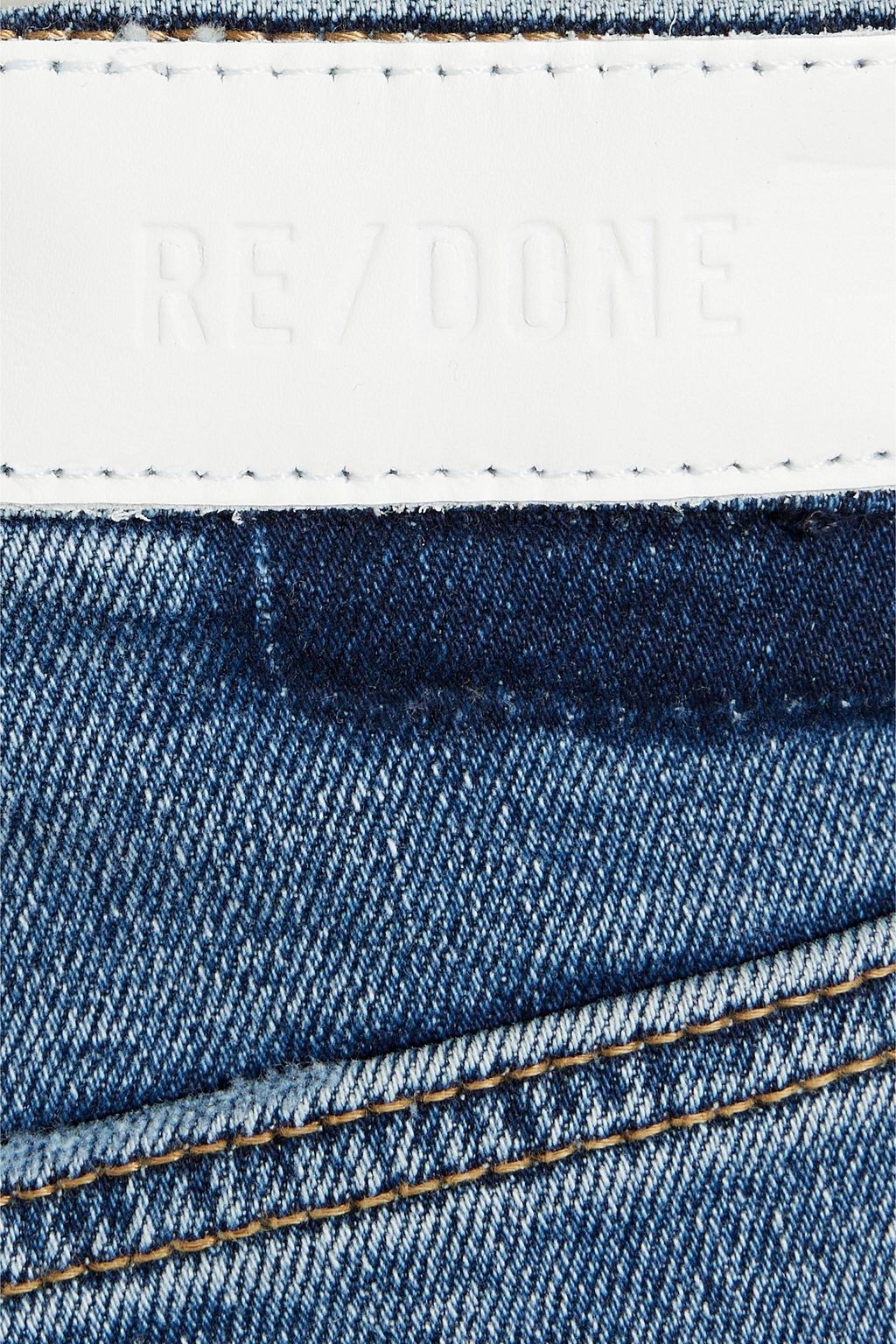 RE/DONE 70s Stove Pipe cropped distressed mid-rise straight-leg jeans
