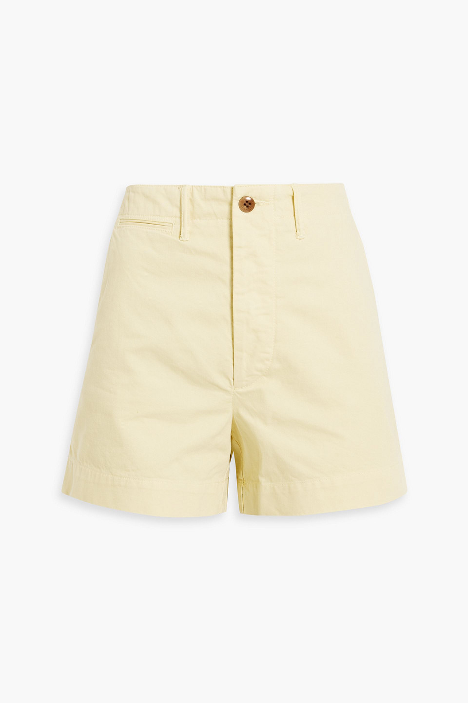 Re/done Cotton Trouser Shorts In Pastel Yellow