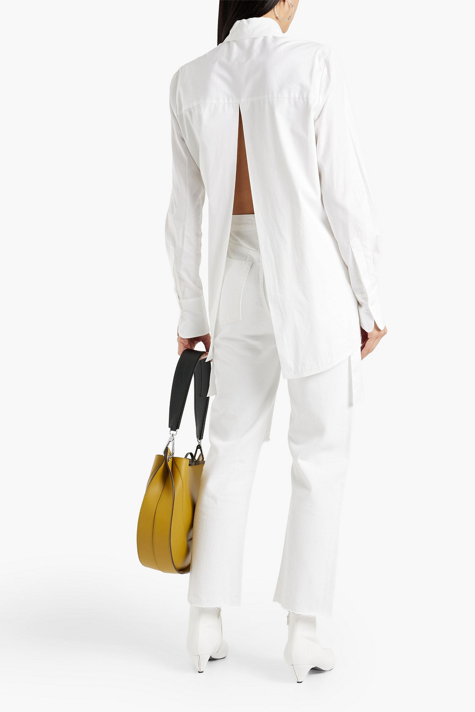 Re/done 70s Distressed High-rise Straight-leg Jeans In White