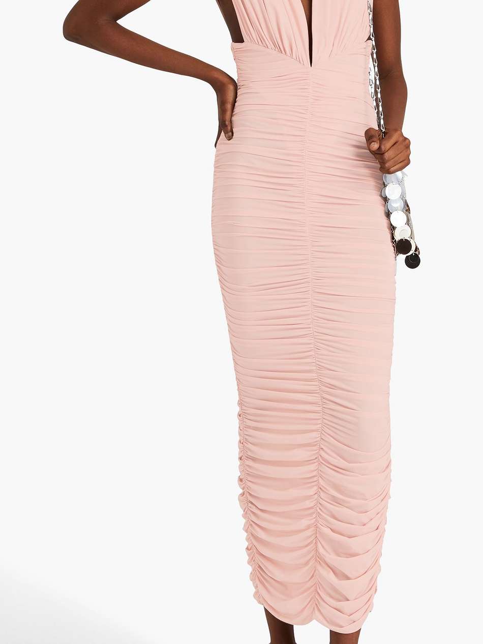 ruched stretch-jesey midi dress