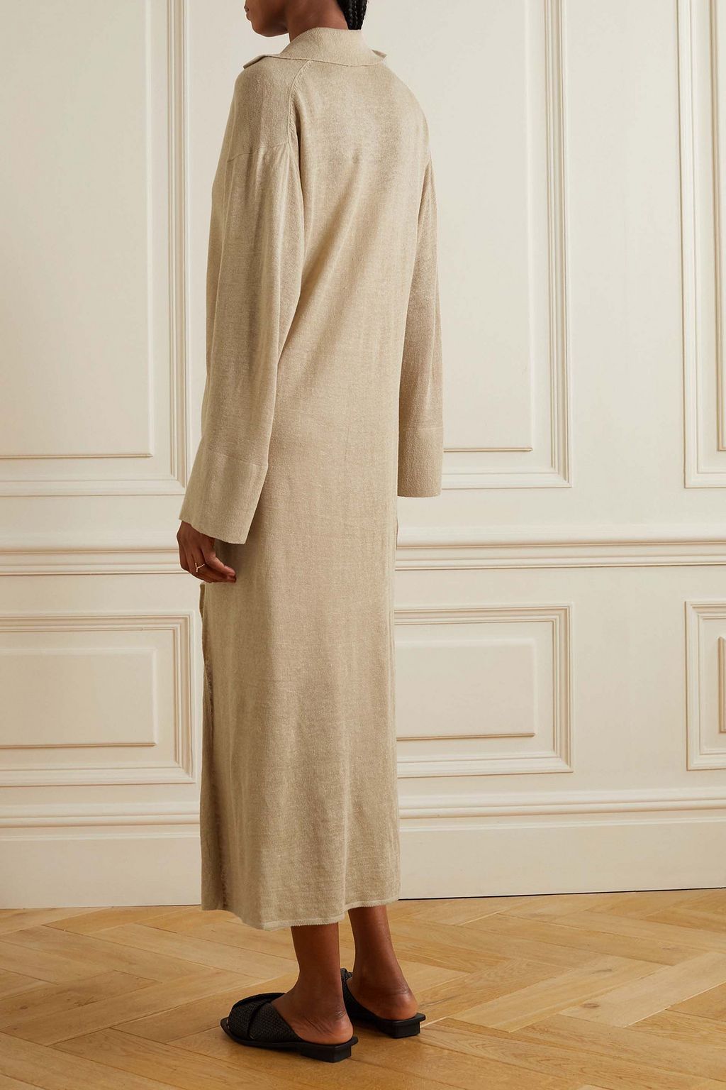 BY MALENE BIRGER 소니 니트 리넨 미디 셔츠 드레스