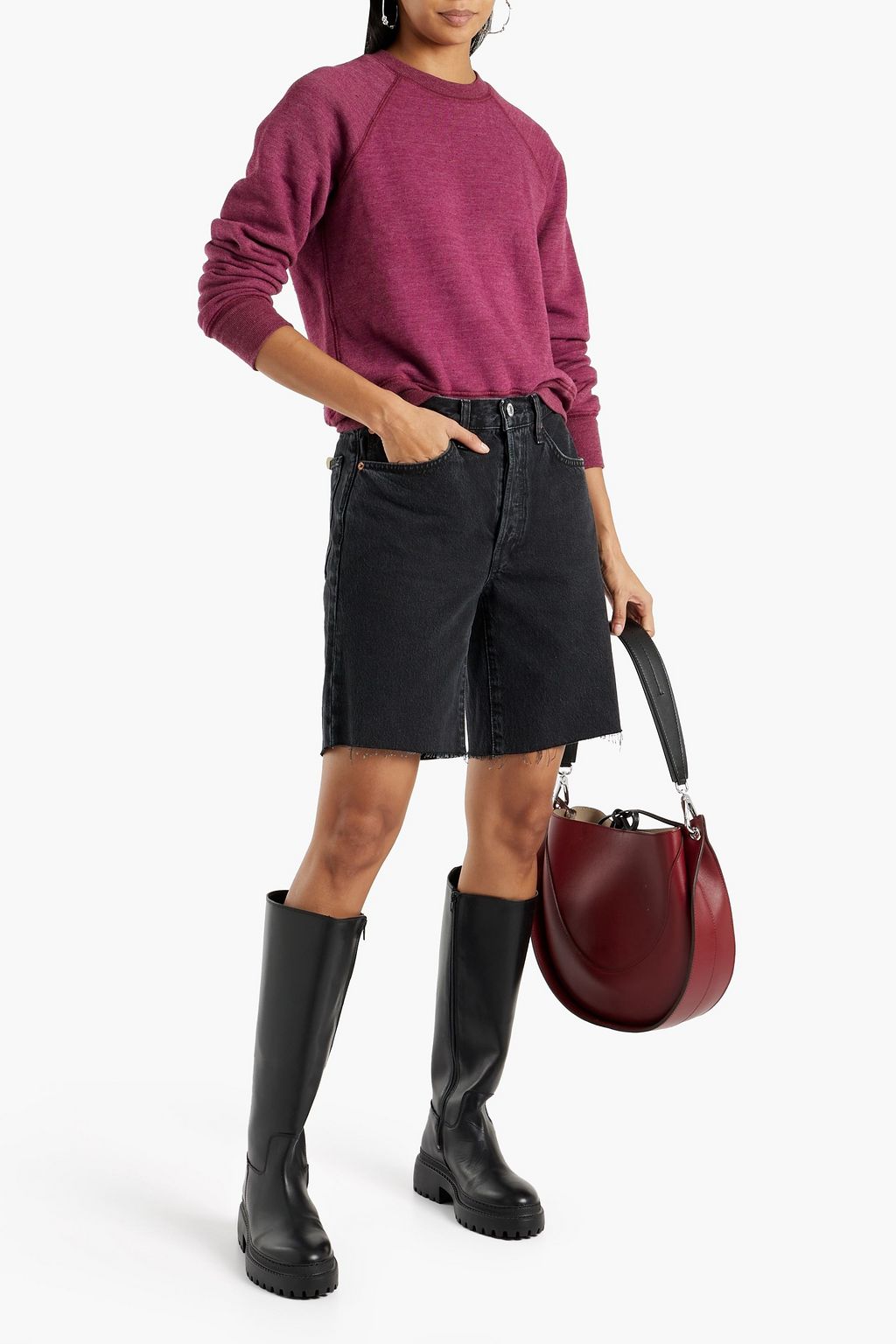 RE/DONE BY HANES Mélange fleece sweatshirt
