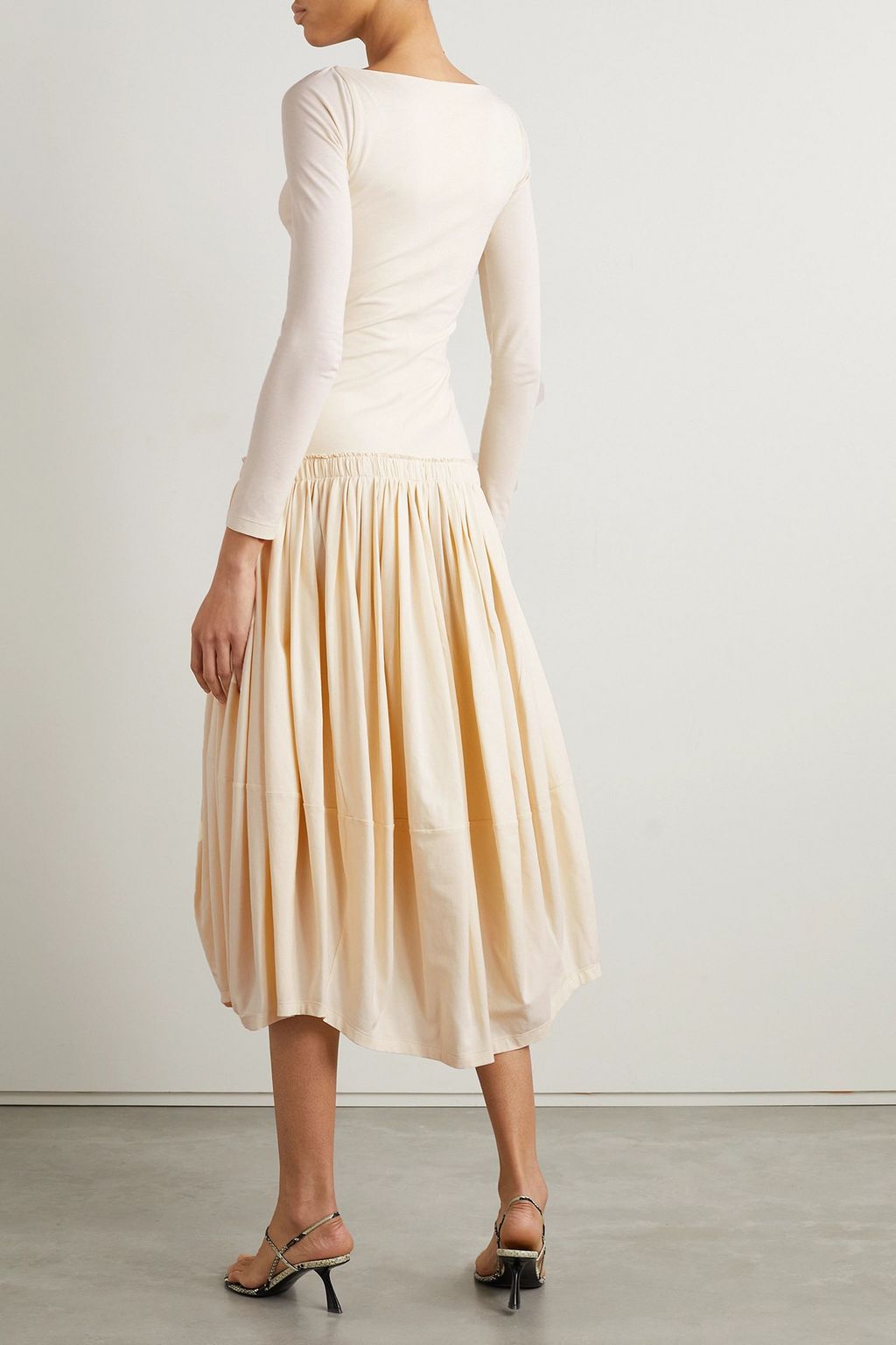 KHAITE Cotton-blend jersey midi dress