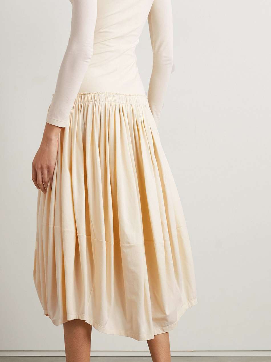 marsden pleated cotton-blend jersey midi dress