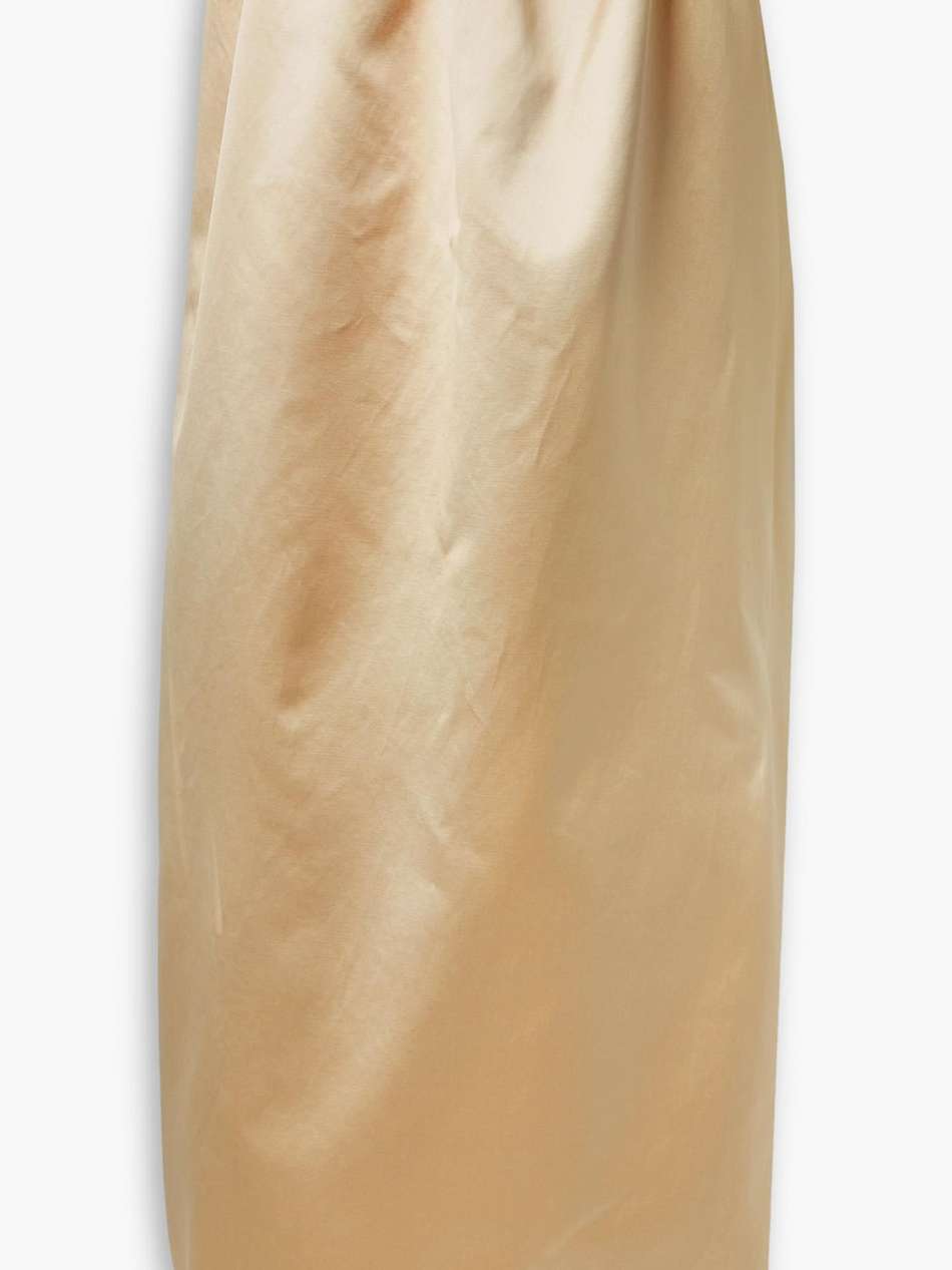 yara strapless cotton-blend duchesse-satin dress