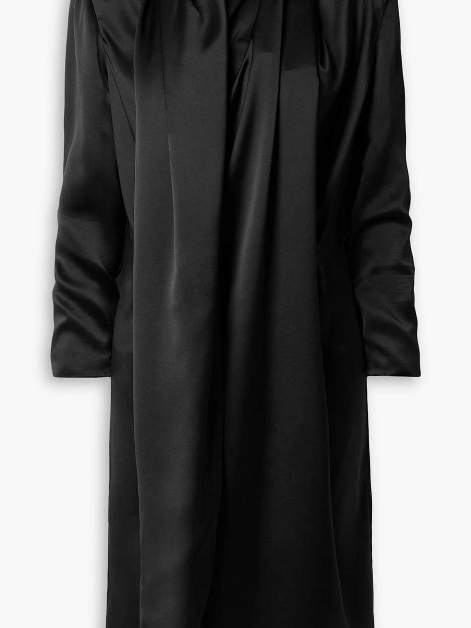 shaz draped silk-satin dress