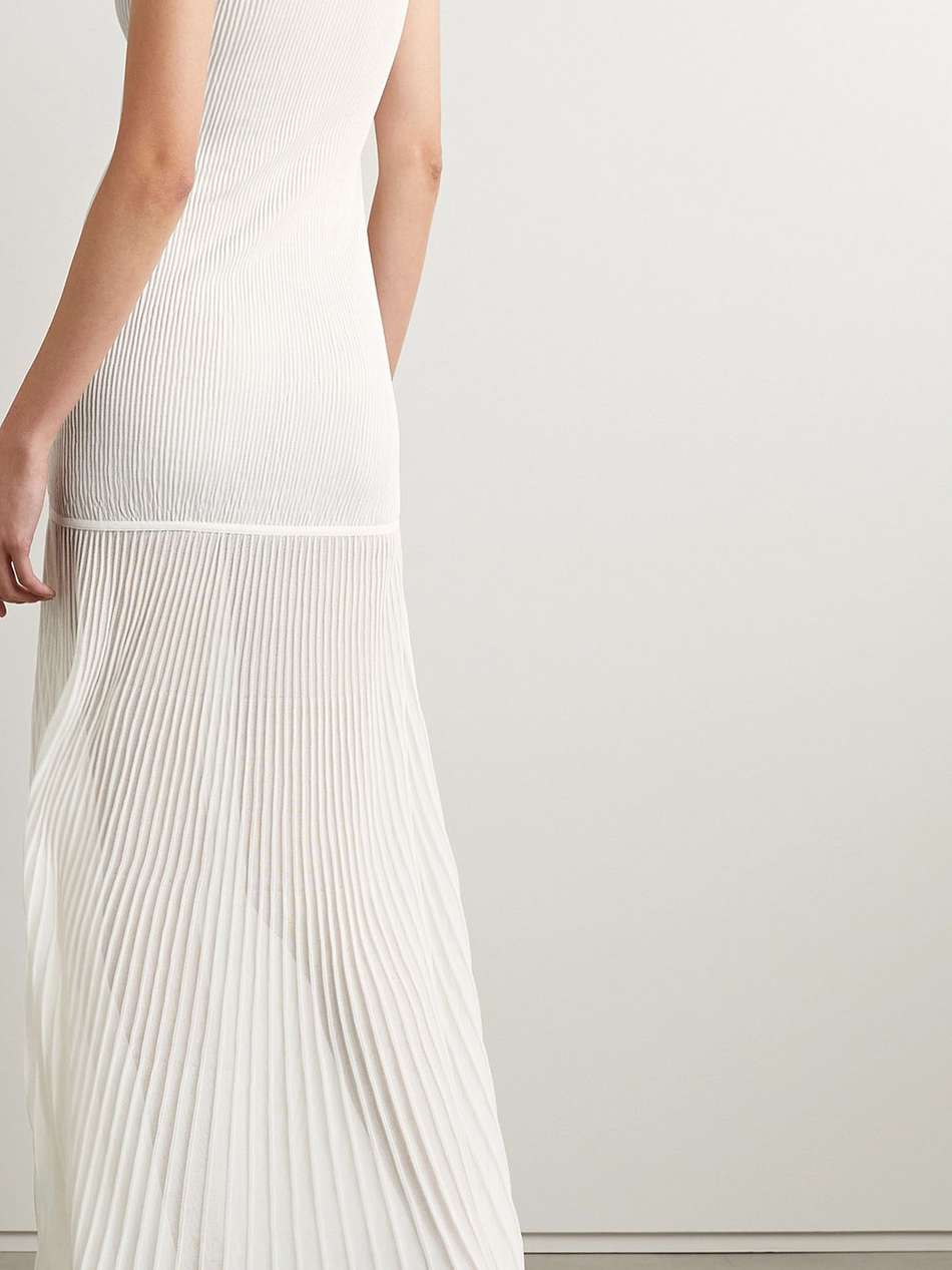 nivea paneled ribbed-knit maxi dress