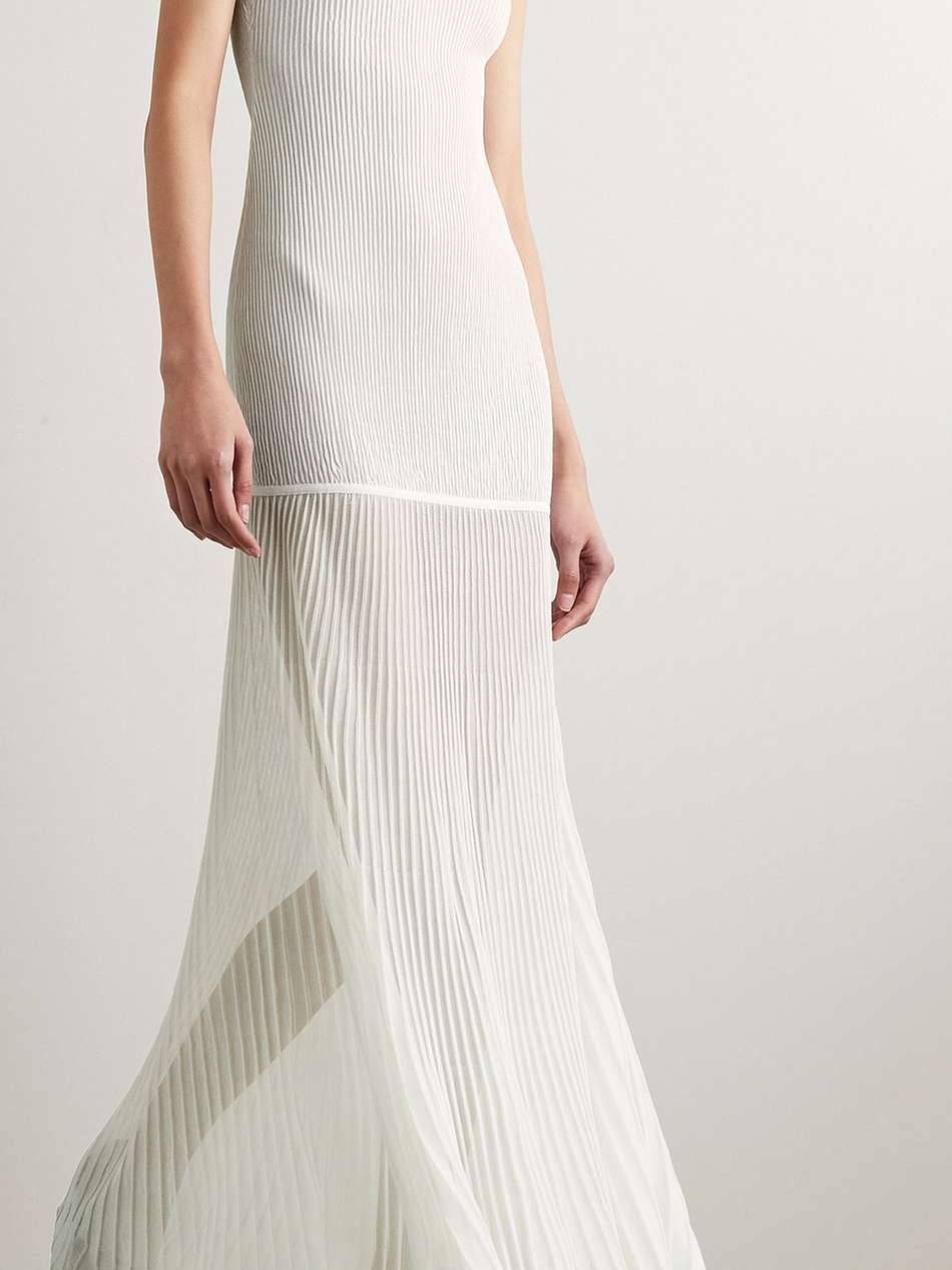 nivea paneled ribbed-knit maxi dress