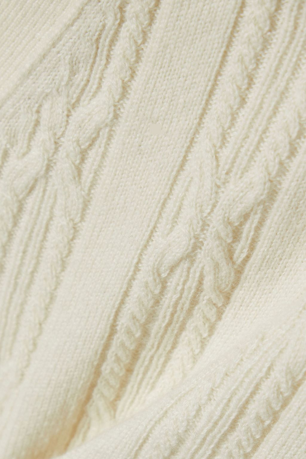 KHAITE Lylith cropped cable-knit cashmere-blend polo sweater