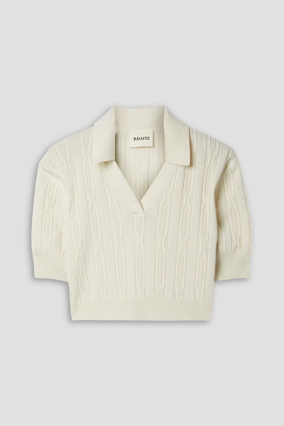Khaite Lylith Cashmere Cable-knit Sweater In Ivory