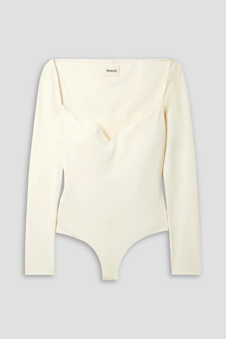 Khaite Mara Stretch-cotton Jersey Thong Bodysuit In Cream