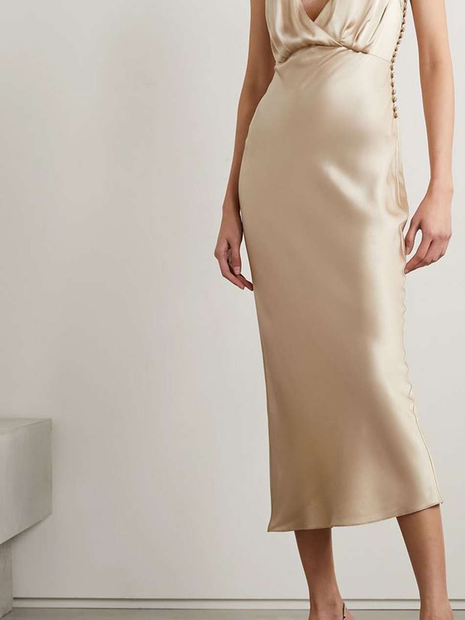 milo silk-satin midi dress