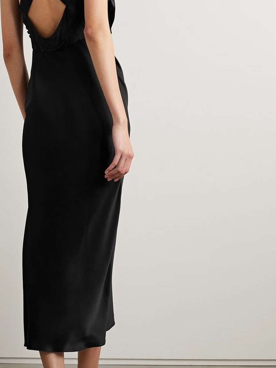 milo silk-satin midi dress