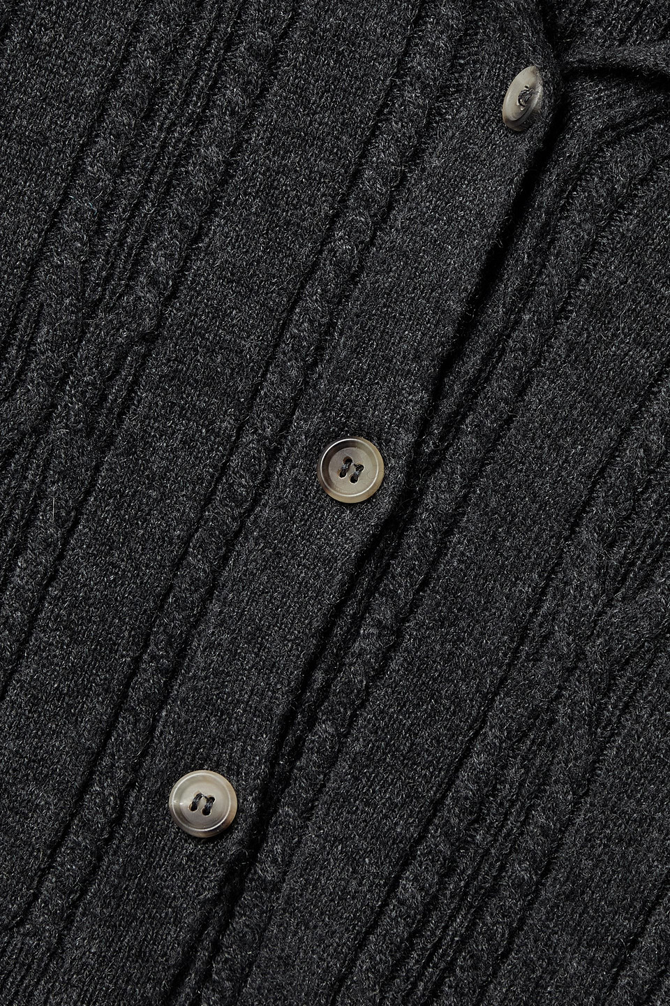 Khaite Alaska Cable-knit Cashmere Cardigan In Dark Gray