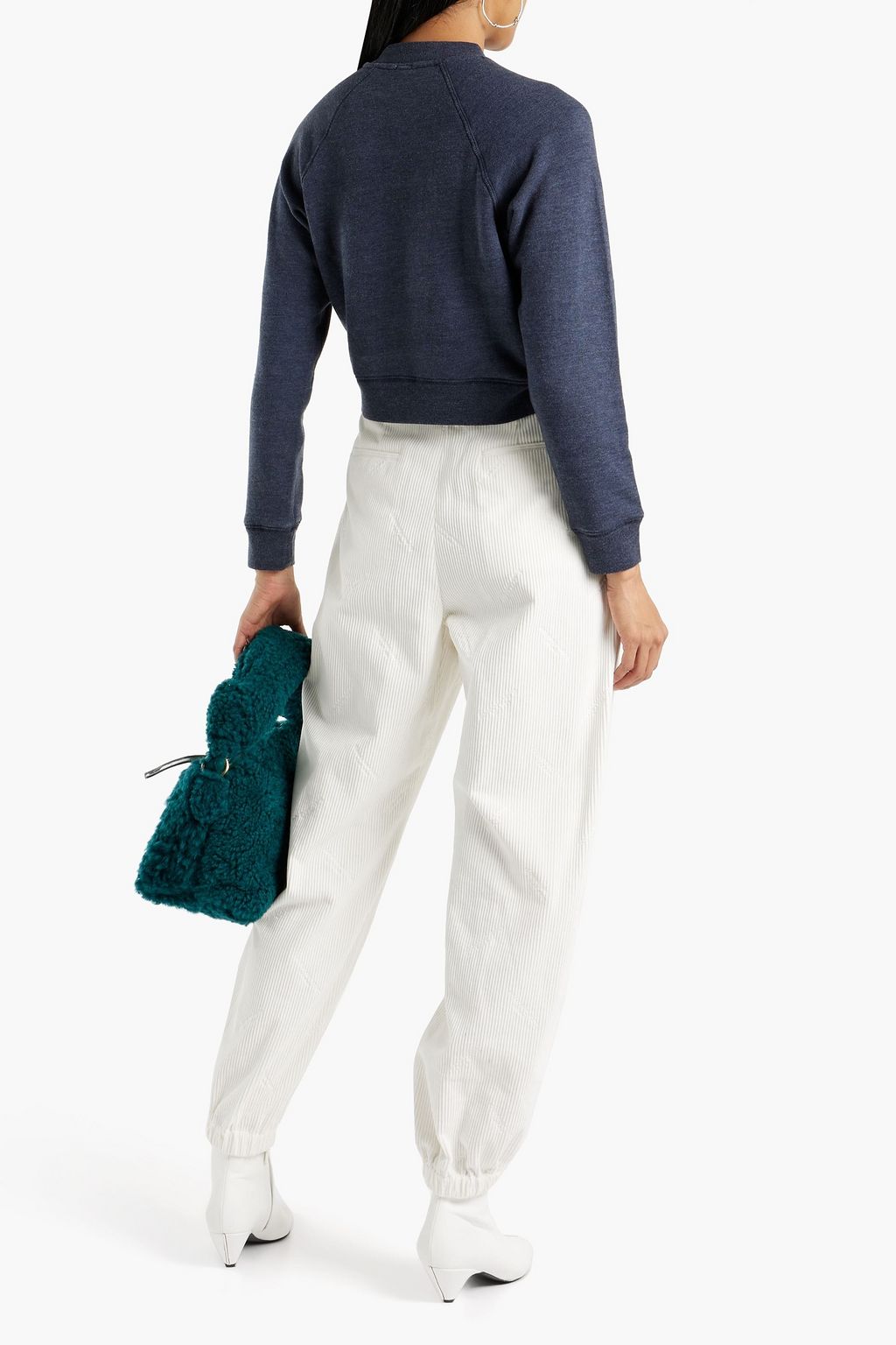 RE/DONE Cropped cotton-fleece sweatshirt