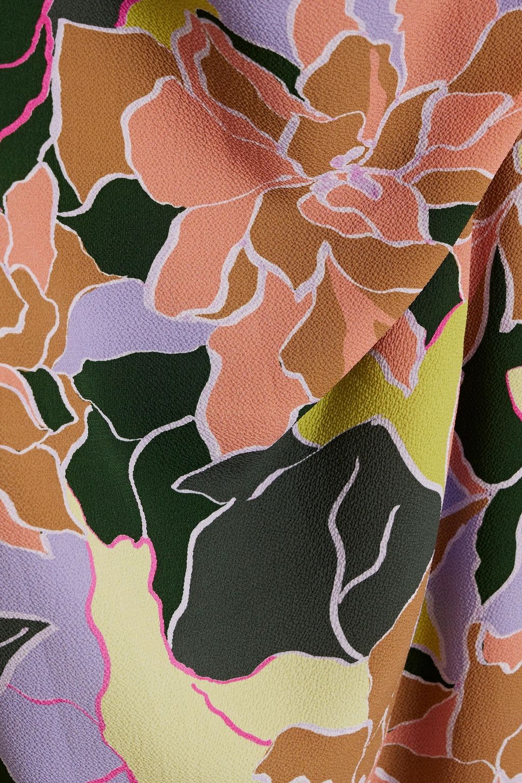 DRIES VAN NOTEN Pleated floral-print crepe dress