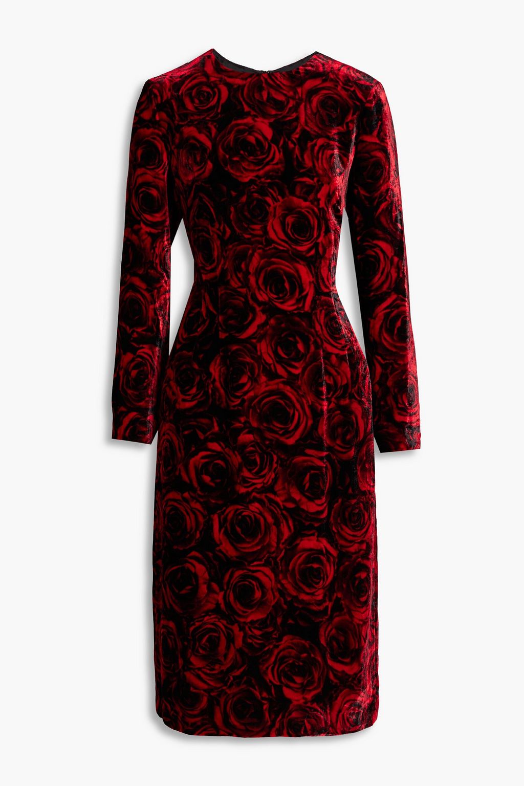 Delavina floral-print velvet dress